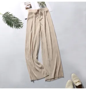 Summer Pleated Wide Leg Pants