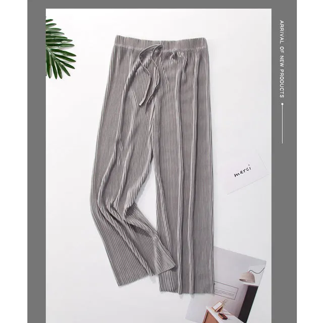 Summer Pleated Wide Leg Pants