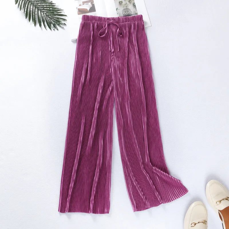 Summer Pleated Wide Leg Pants