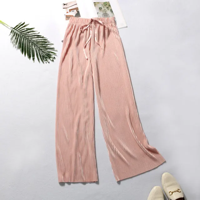 Summer Pleated Wide Leg Pants