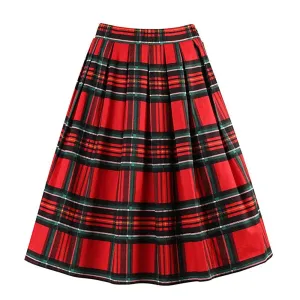 Summer Skirt with Pockets High Waist Cotton Vintage Skirts