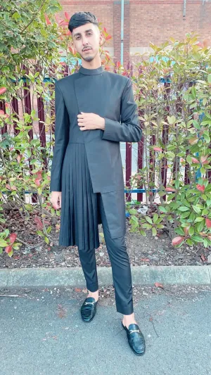 Tabz - Stygian - Black Indo-western Jacket Set