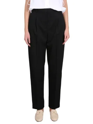 Tailored Black Wool Pants With Concealed Closure