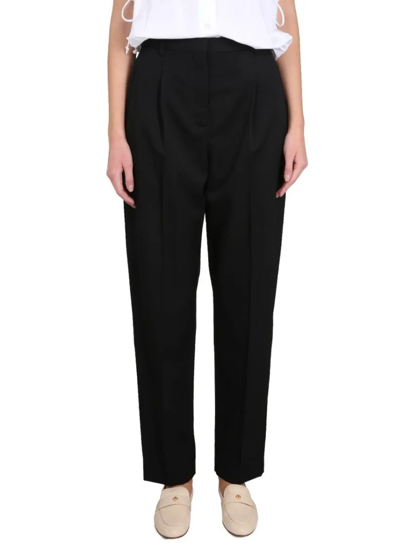 Tailored Black Wool Pants With Concealed Closure