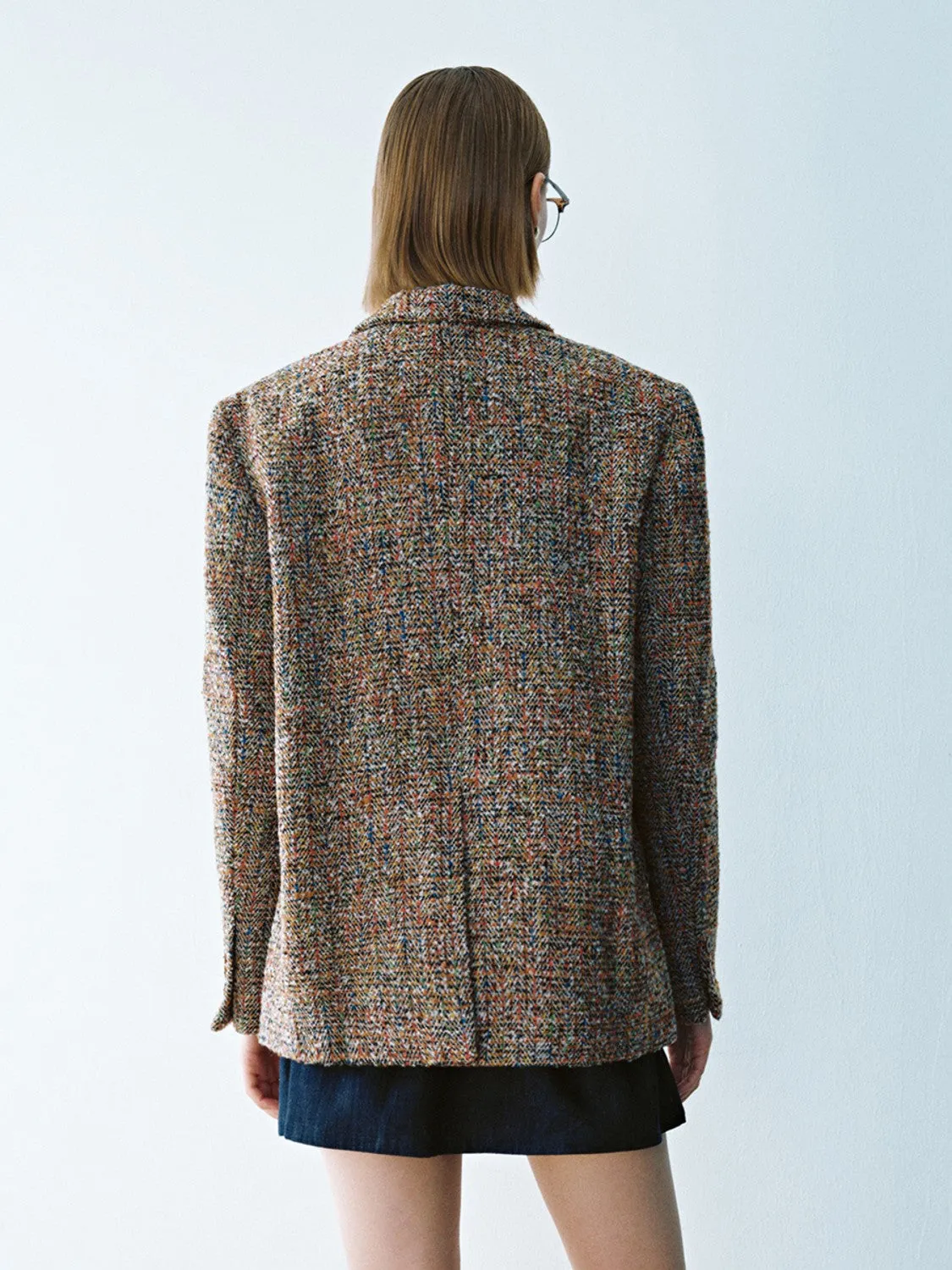 Tailored Collar Tweed Blazers