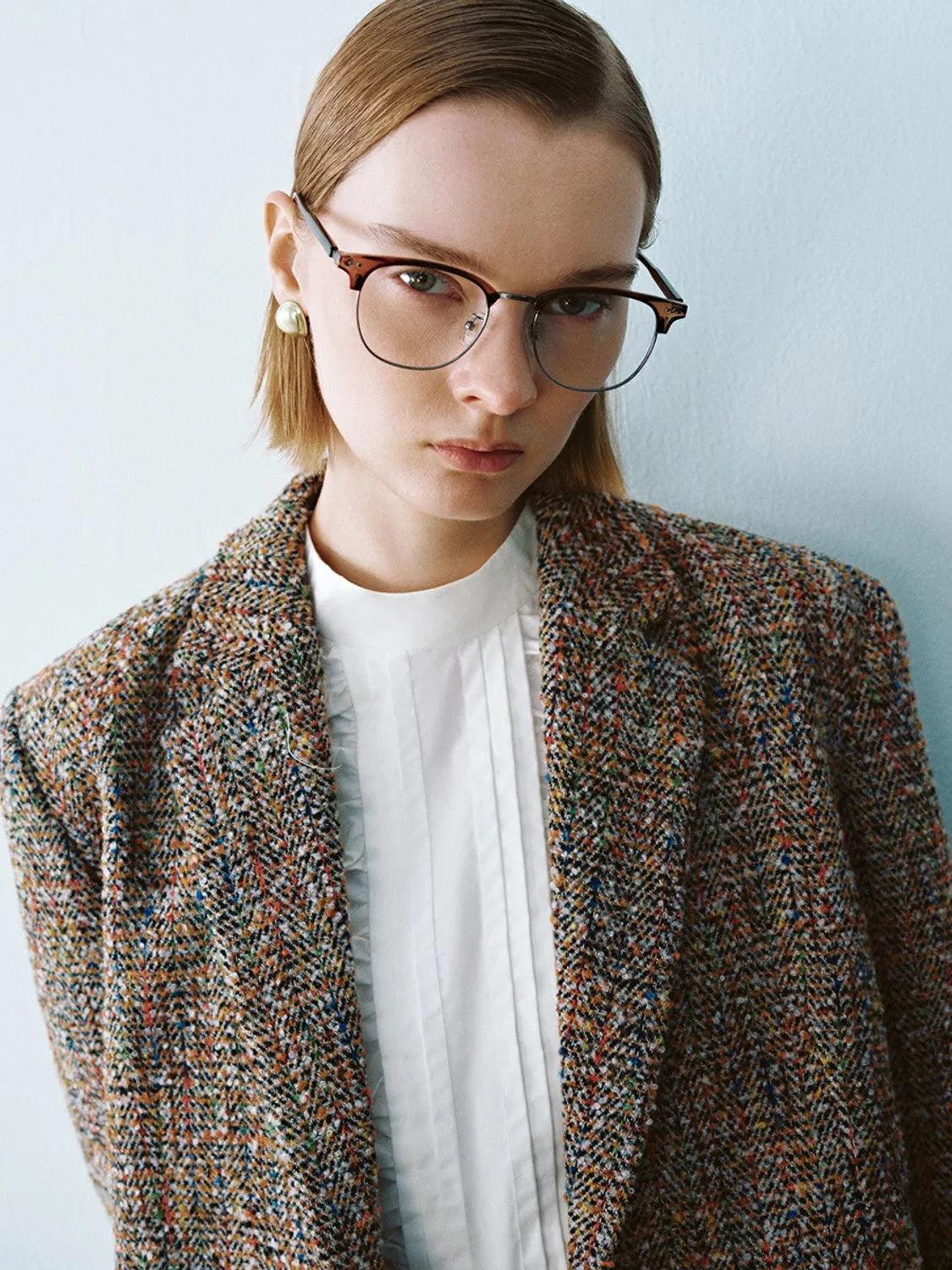 Tailored Collar Tweed Blazers