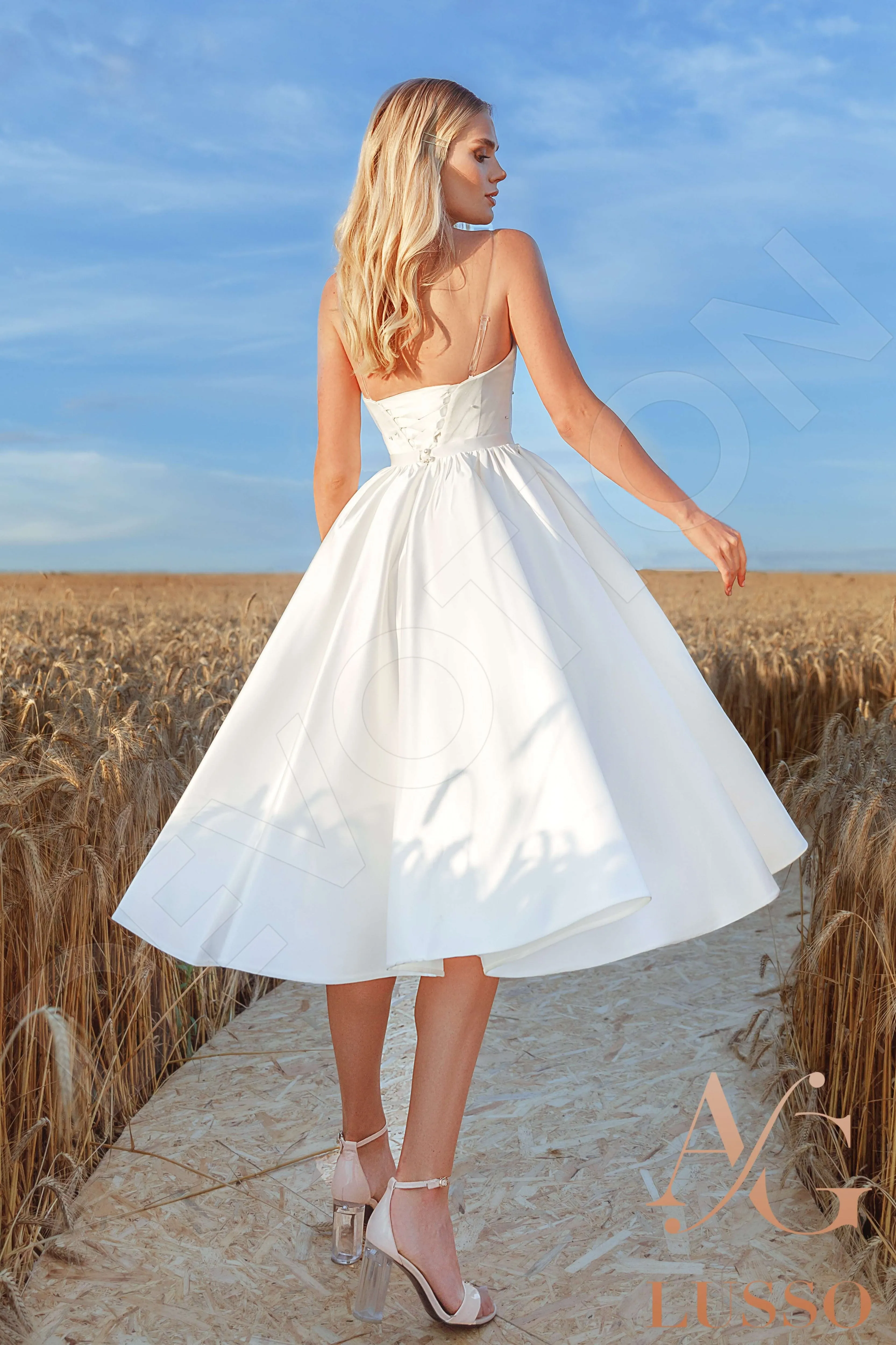 Tanvy A-line Semi-Sweetheart Ivory Wedding dress