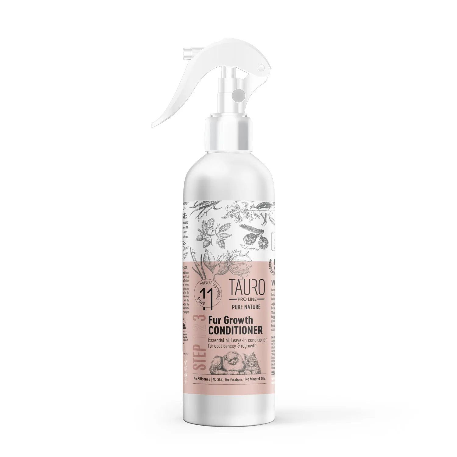 Tauro Pro Line Pure Nature Fur Growth Leave-In Prompting Conditioner Spray For Daily Pet Skin And Coat Care, Hair Regrowth
