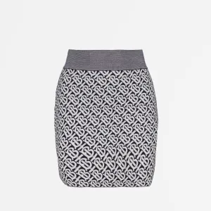 TB Monogram Pleated Skirt