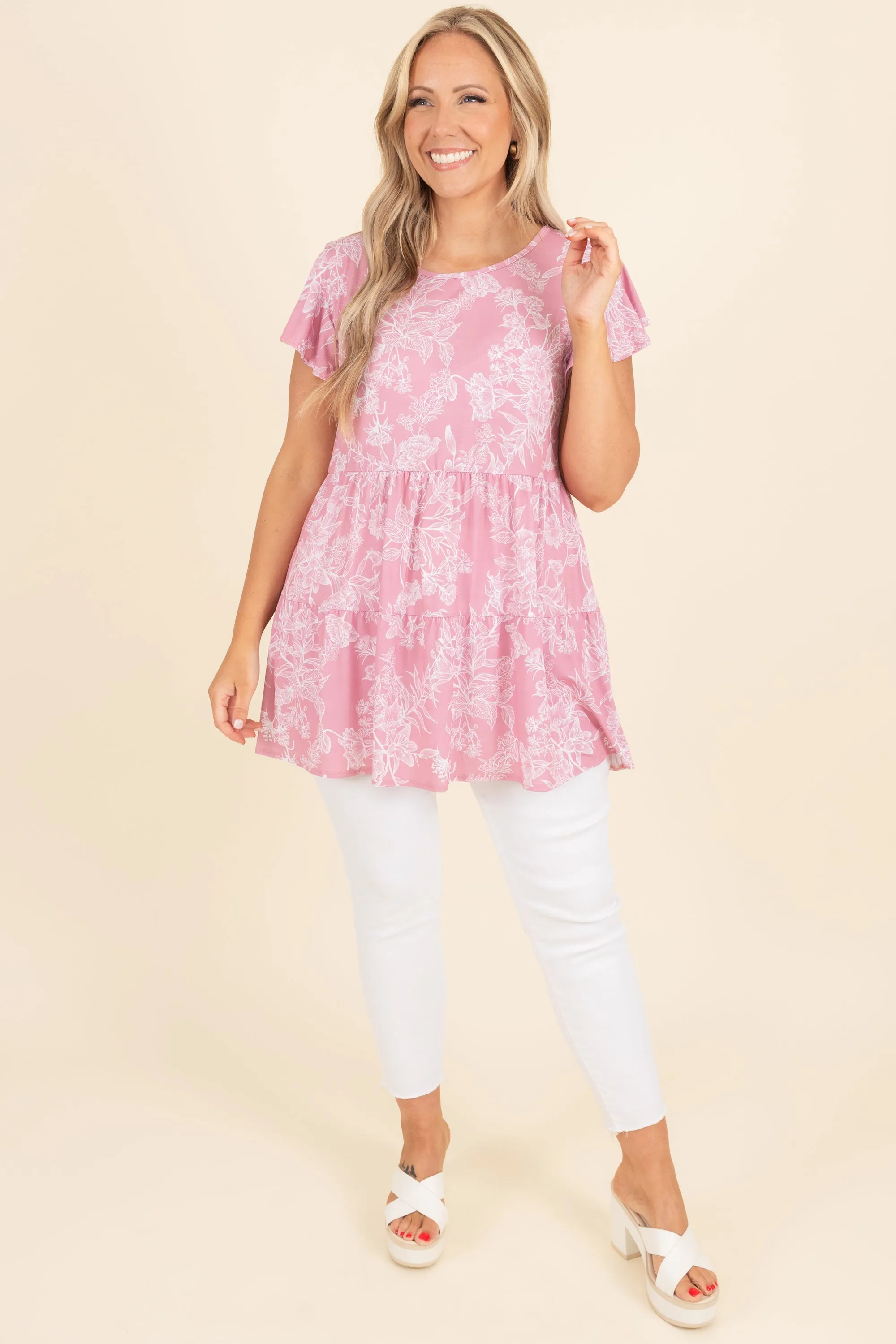 Tea Cup Top, Dusty Pink
