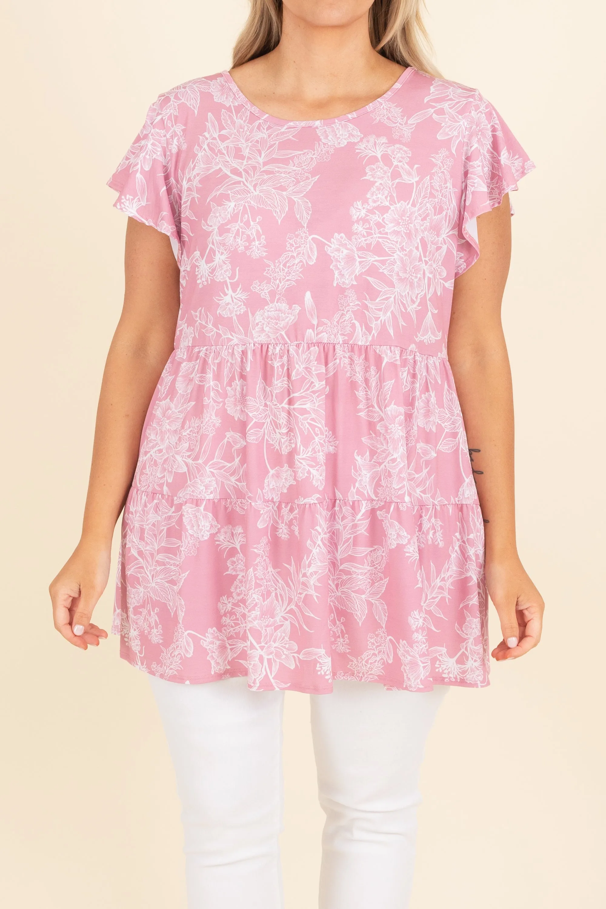 Tea Cup Top, Dusty Pink