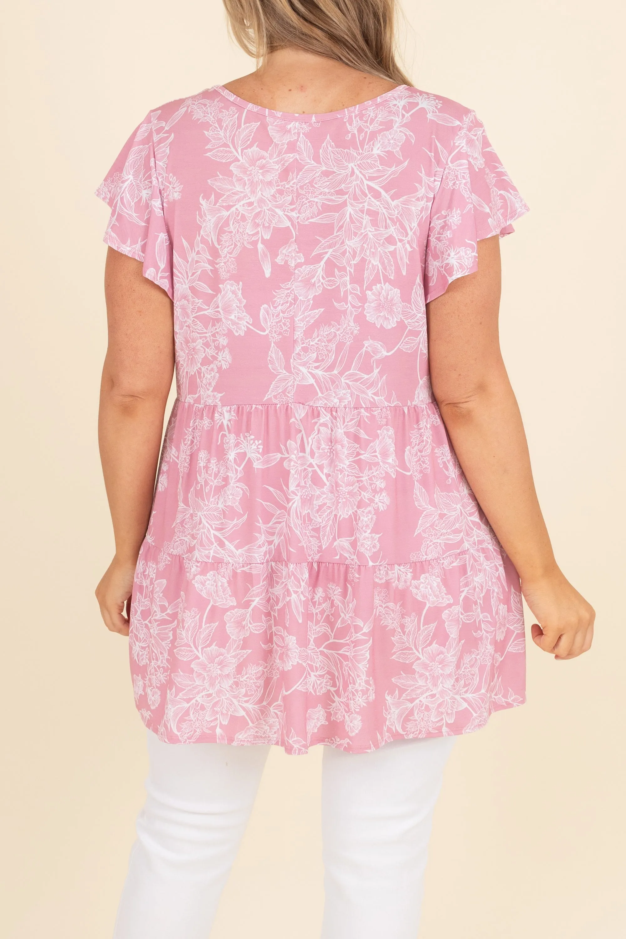 Tea Cup Top, Dusty Pink