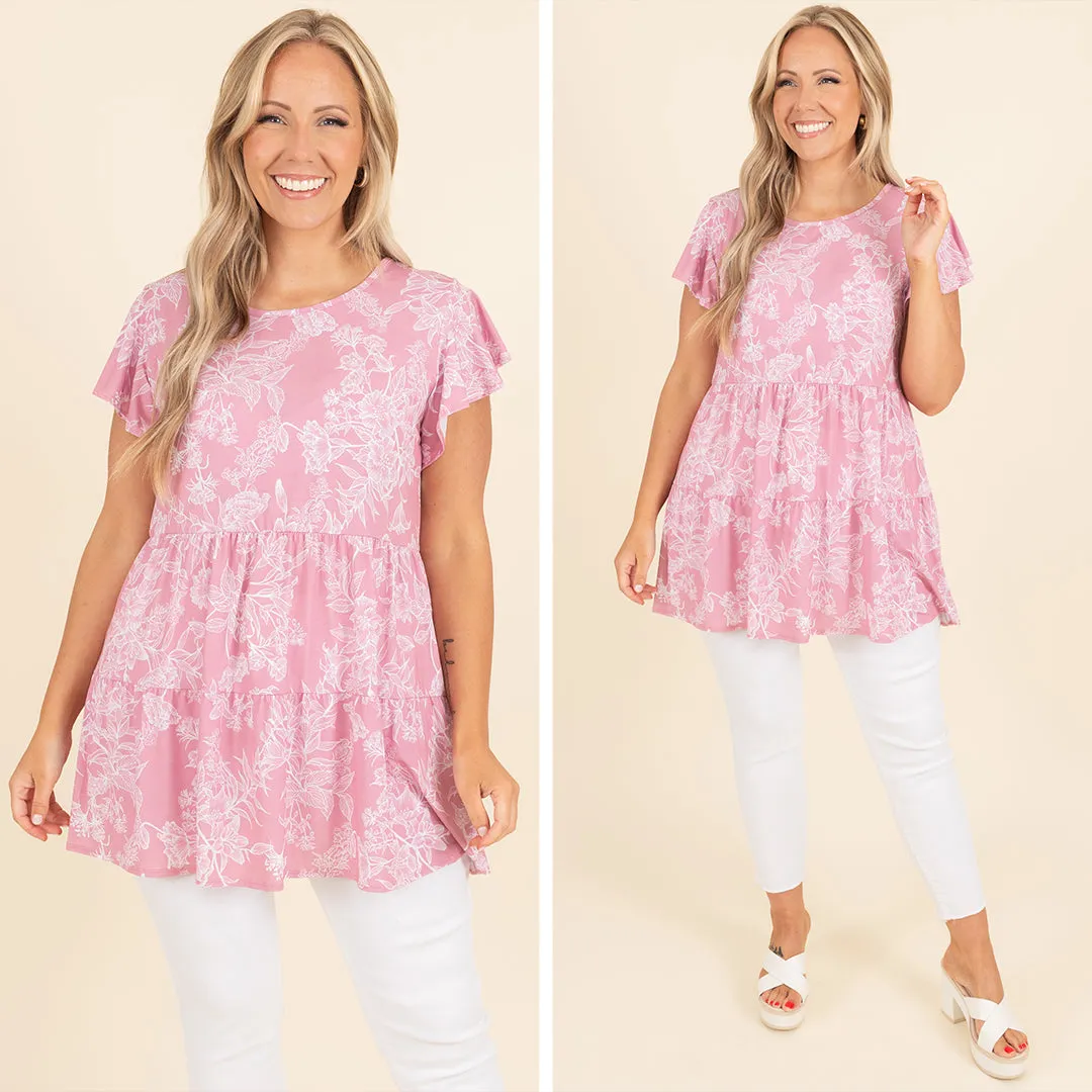 Tea Cup Top, Dusty Pink