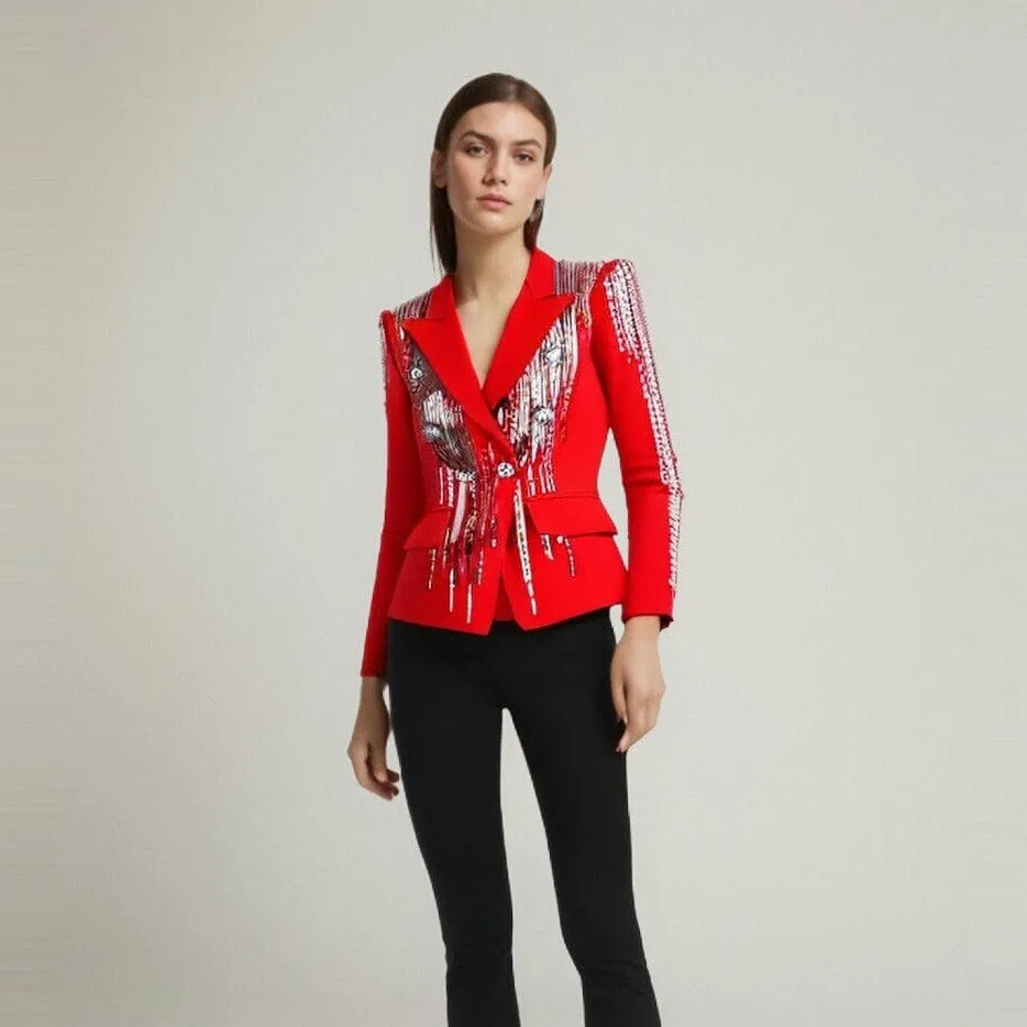 The Fireworks Long Sleeve Sequin Blazer