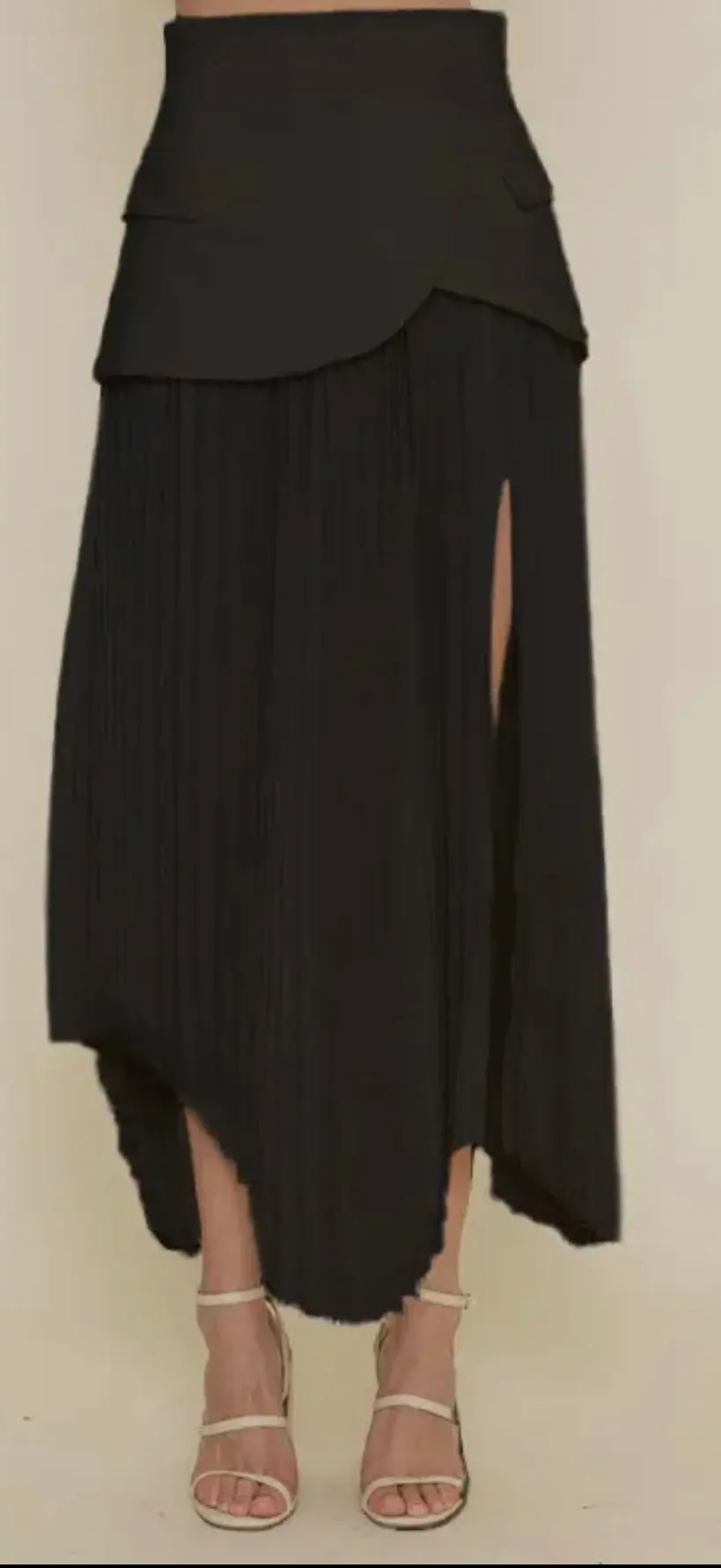 The Noir Elegance Pleated Skirt