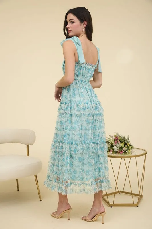 The Sage Ruffle Floral Maxi Dress