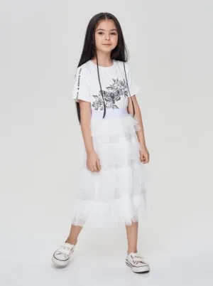 Tiered Pleated Skirt