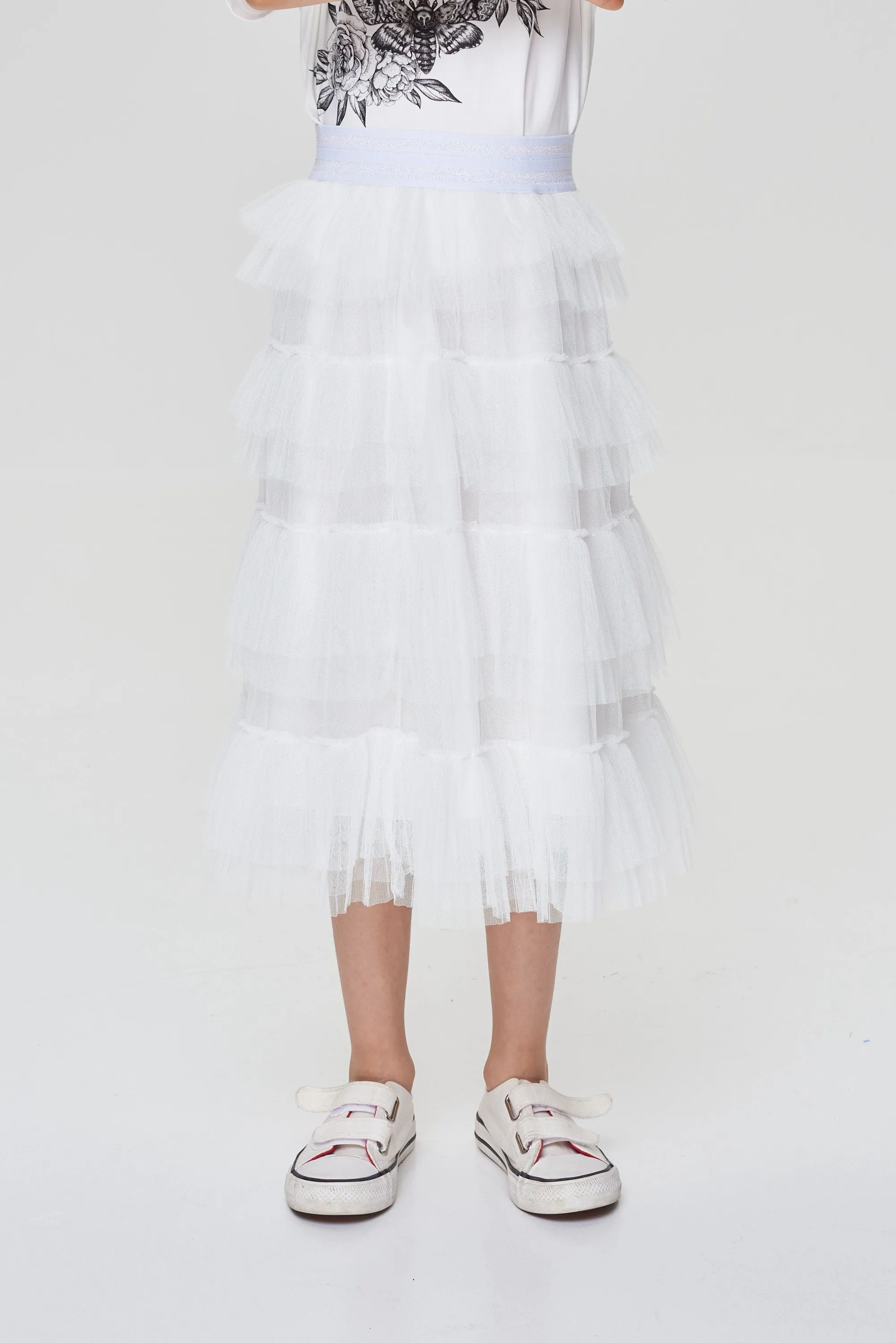 Tiered Pleated Skirt