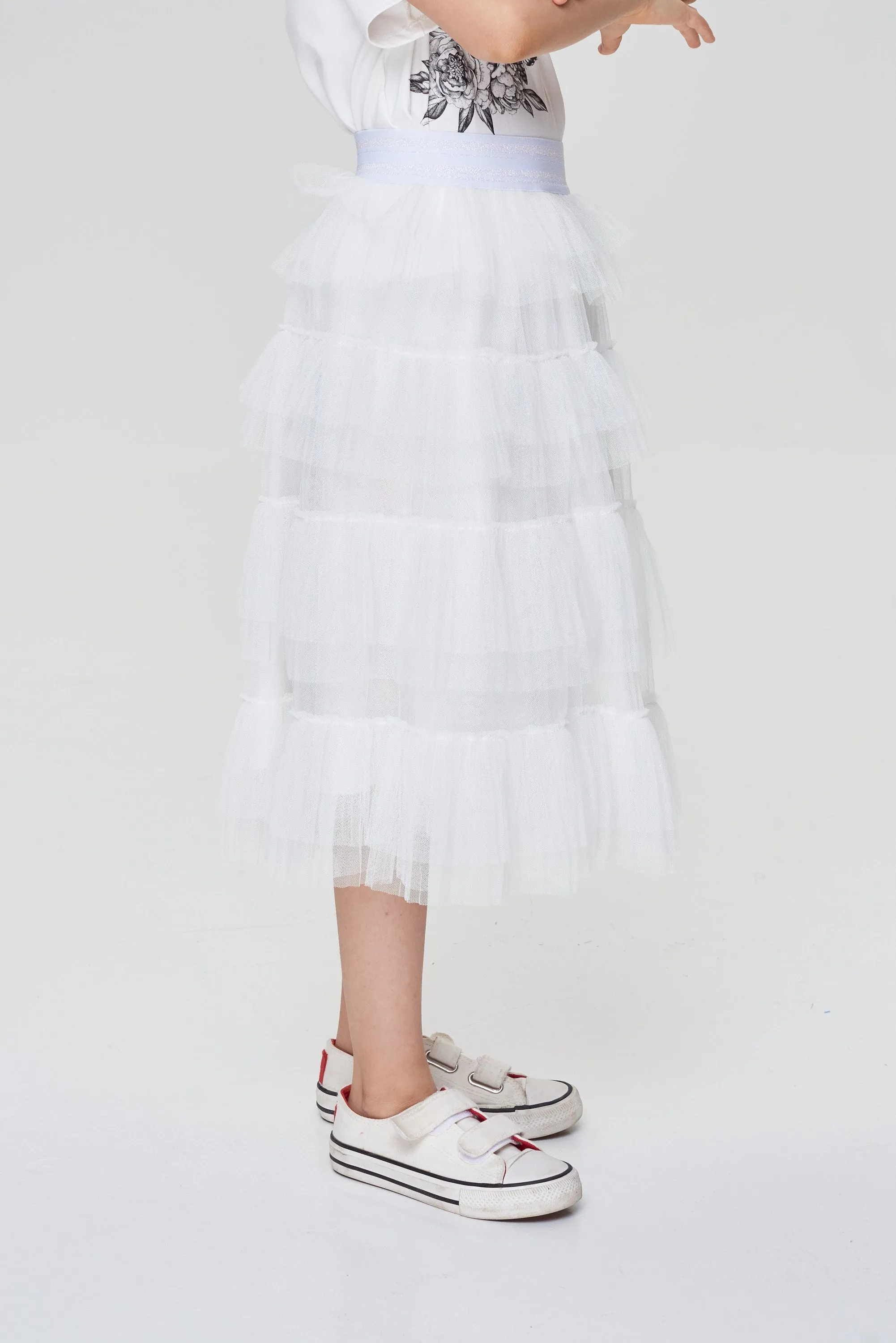 Tiered Pleated Skirt