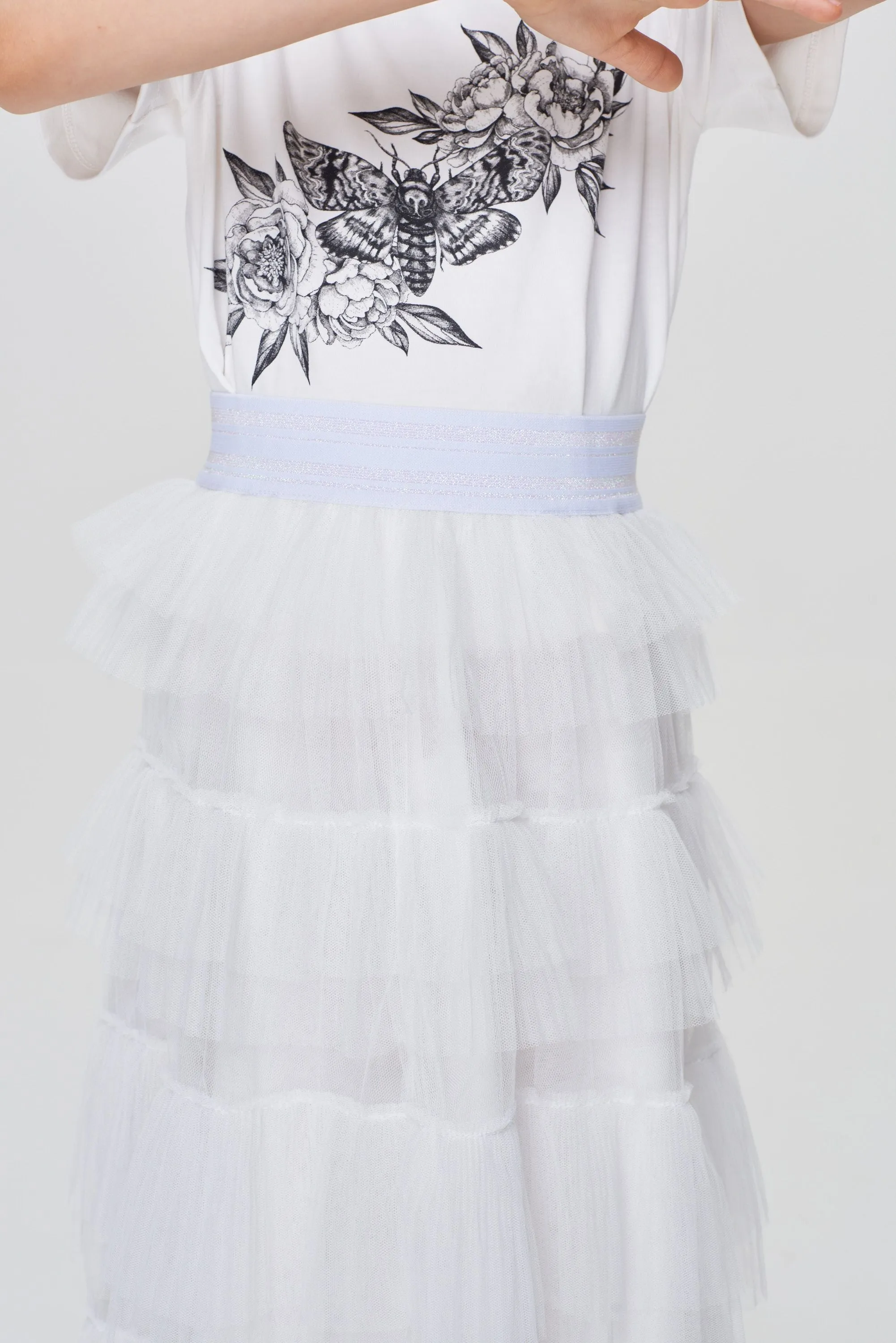 Tiered Pleated Skirt