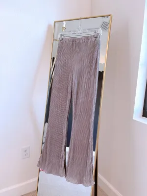 Tinsel Detail Flare Pants - Silver/Mauve