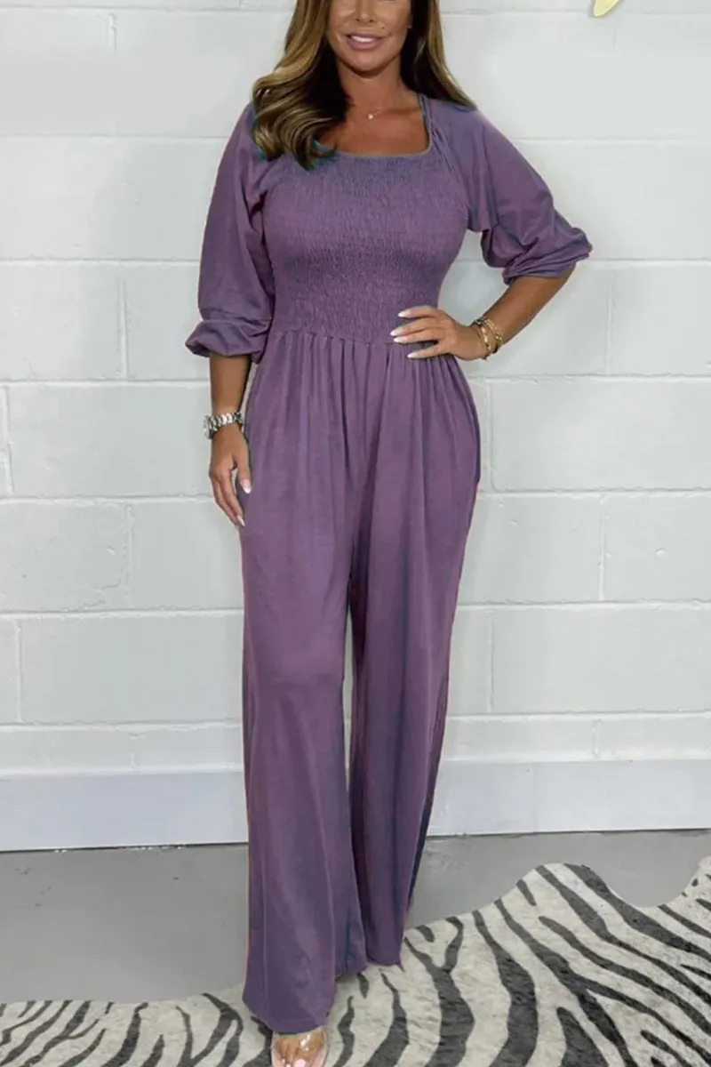 TNF4195 Long Sleeves Ruched Jumpsuit