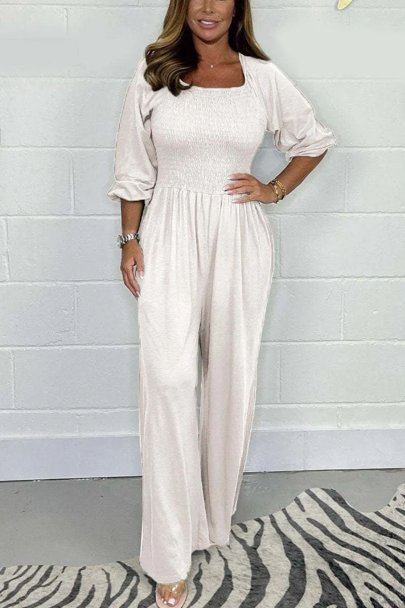 TNF4195 Long Sleeves Ruched Jumpsuit
