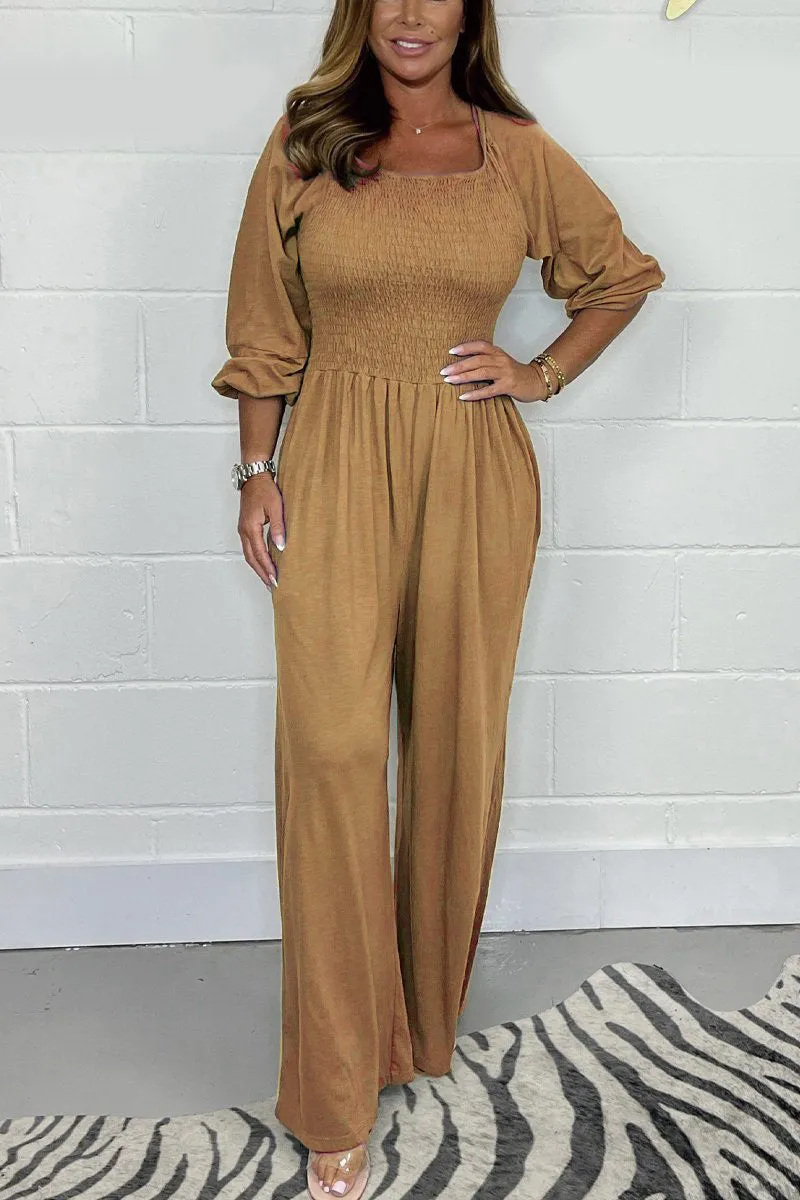 TNF4195 Long Sleeves Ruched Jumpsuit
