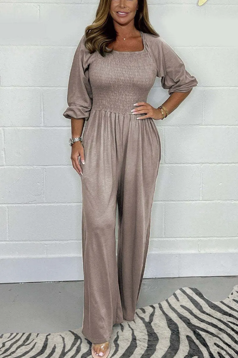 TNF4195 Long Sleeves Ruched Jumpsuit