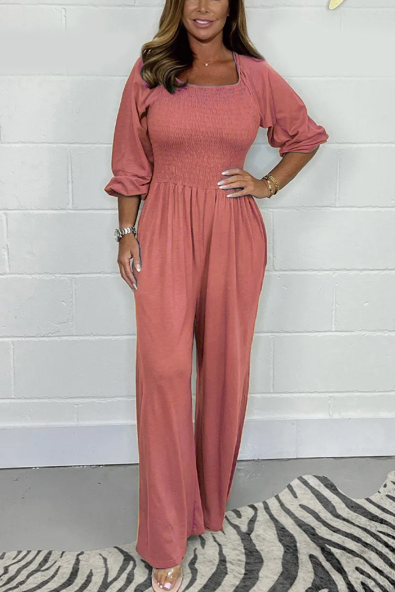 TNF4195 Long Sleeves Ruched Jumpsuit