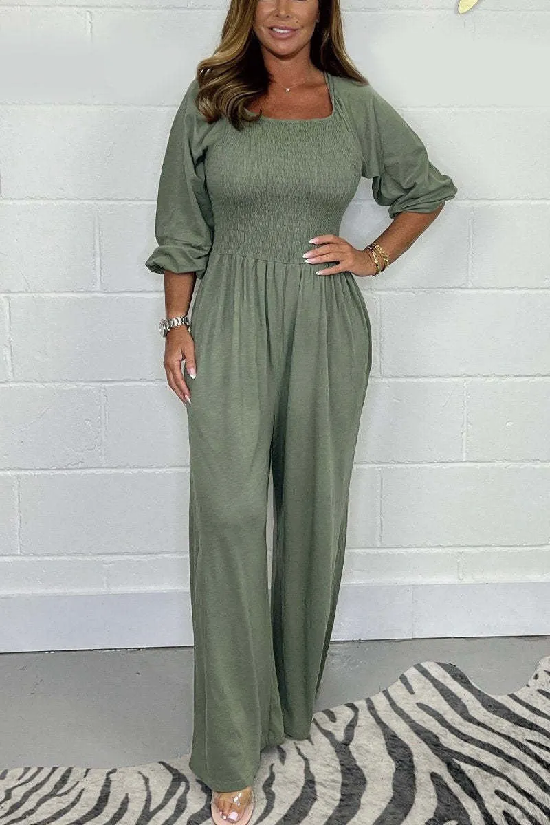 TNF4195 Long Sleeves Ruched Jumpsuit