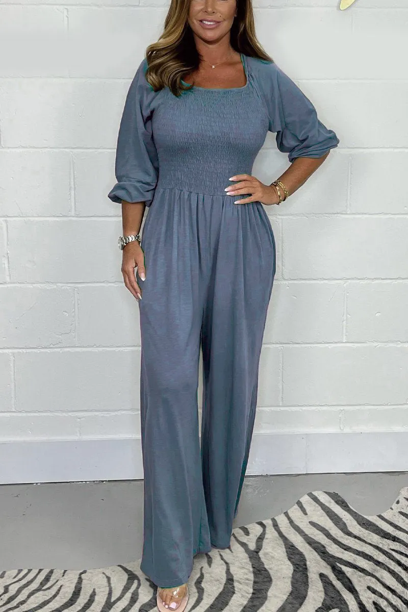 TNF4195 Long Sleeves Ruched Jumpsuit