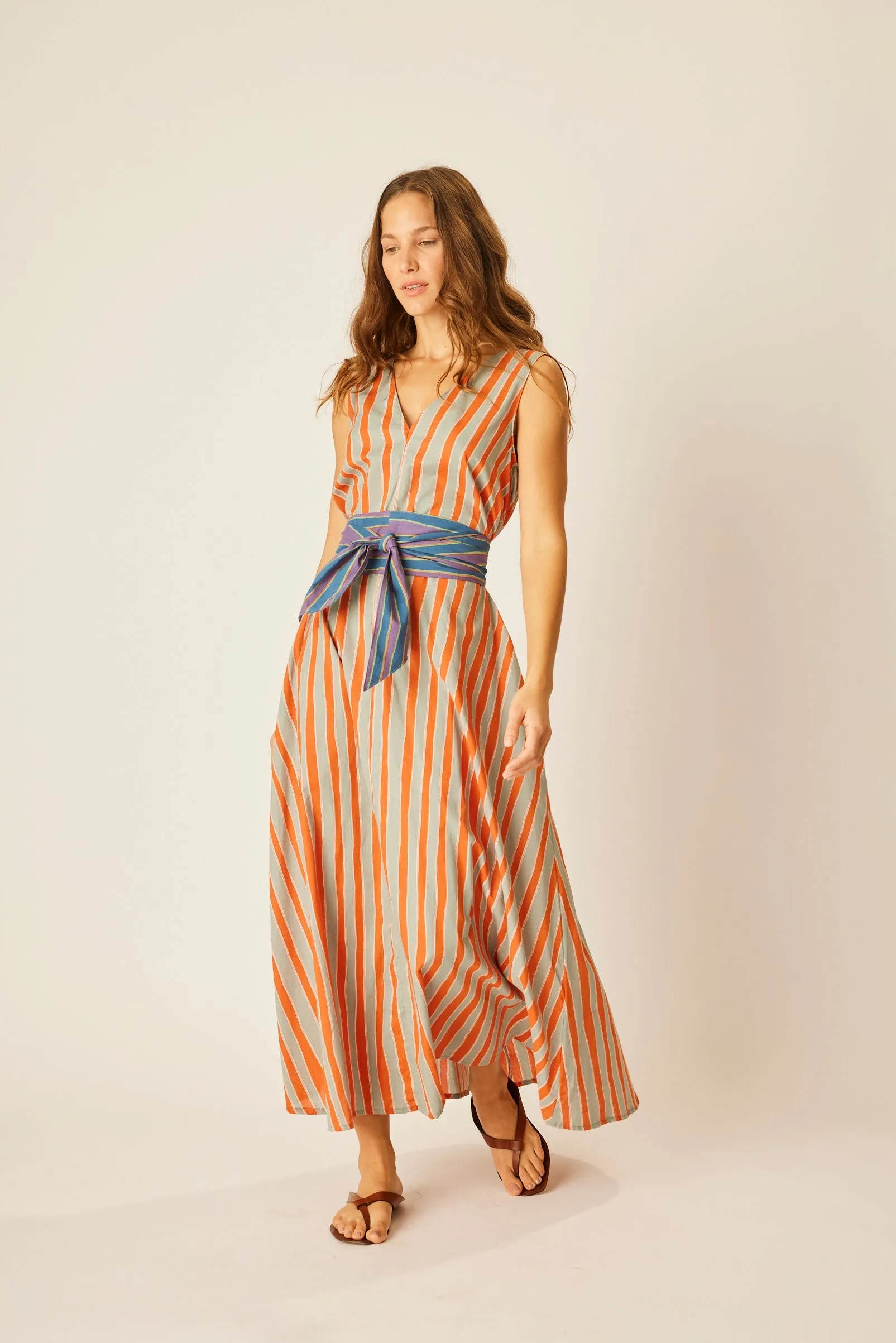 TOVA MAXI WITH CONTRASTING BELT