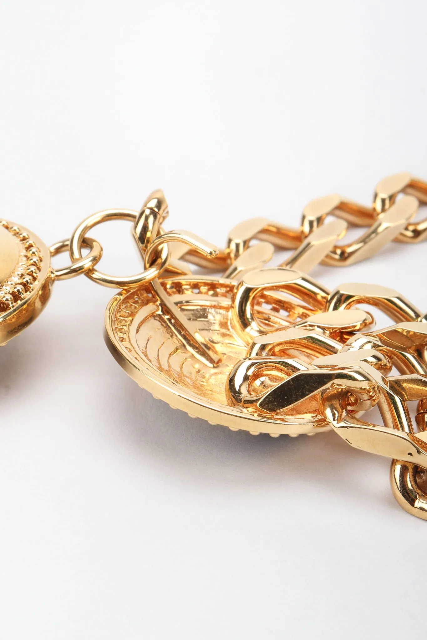 Triple-Strand Enamel Logo Chain Belt