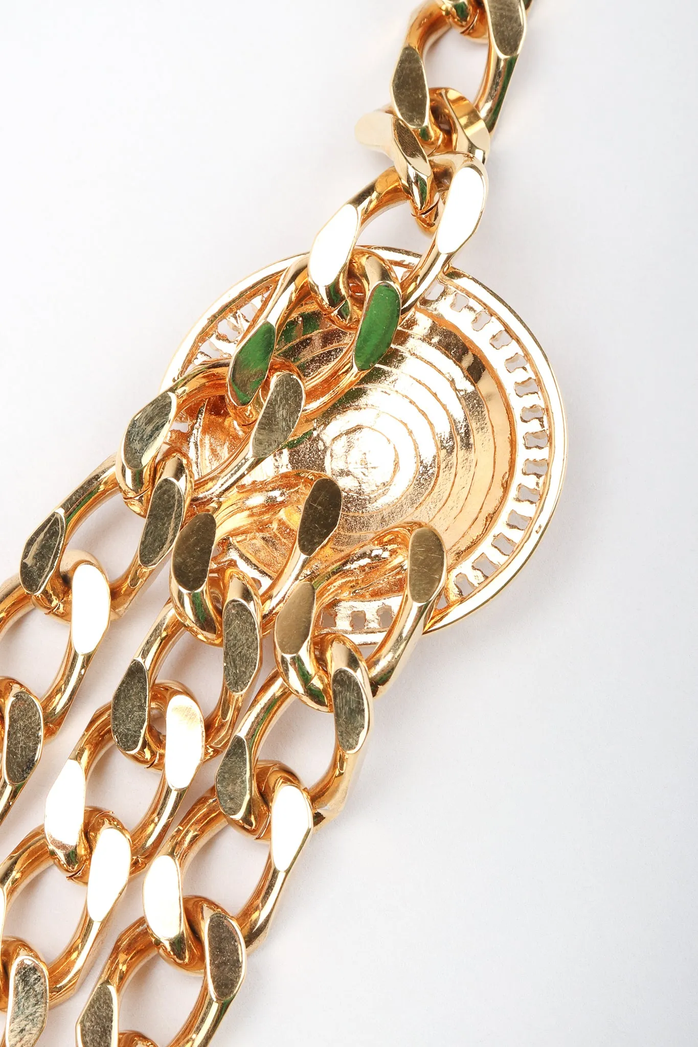 Triple-Strand Enamel Logo Chain Belt