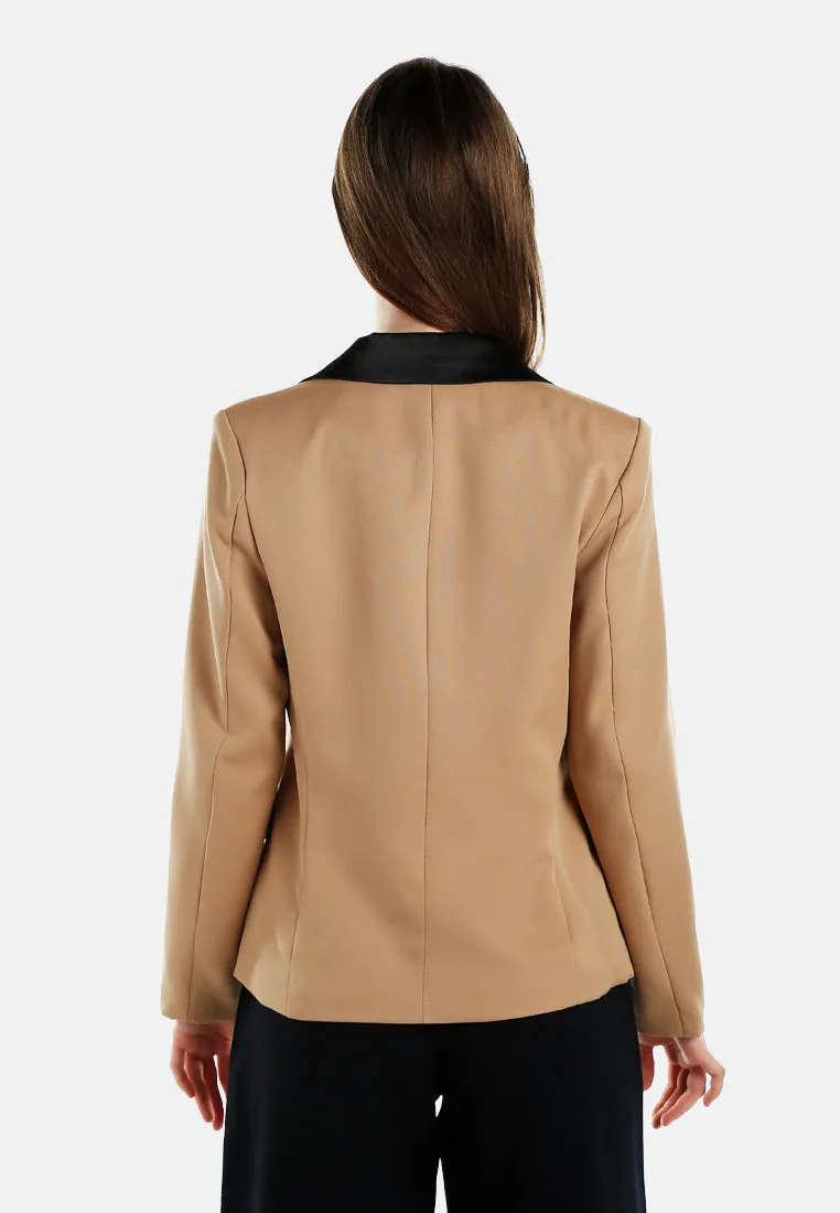 Two-Tone Lapel Blazer By RUW