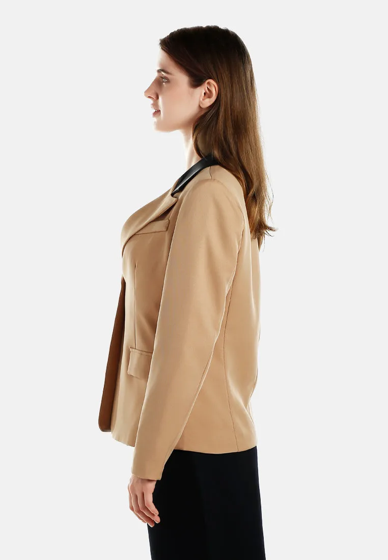 Two-Tone Lapel Blazer By RUW