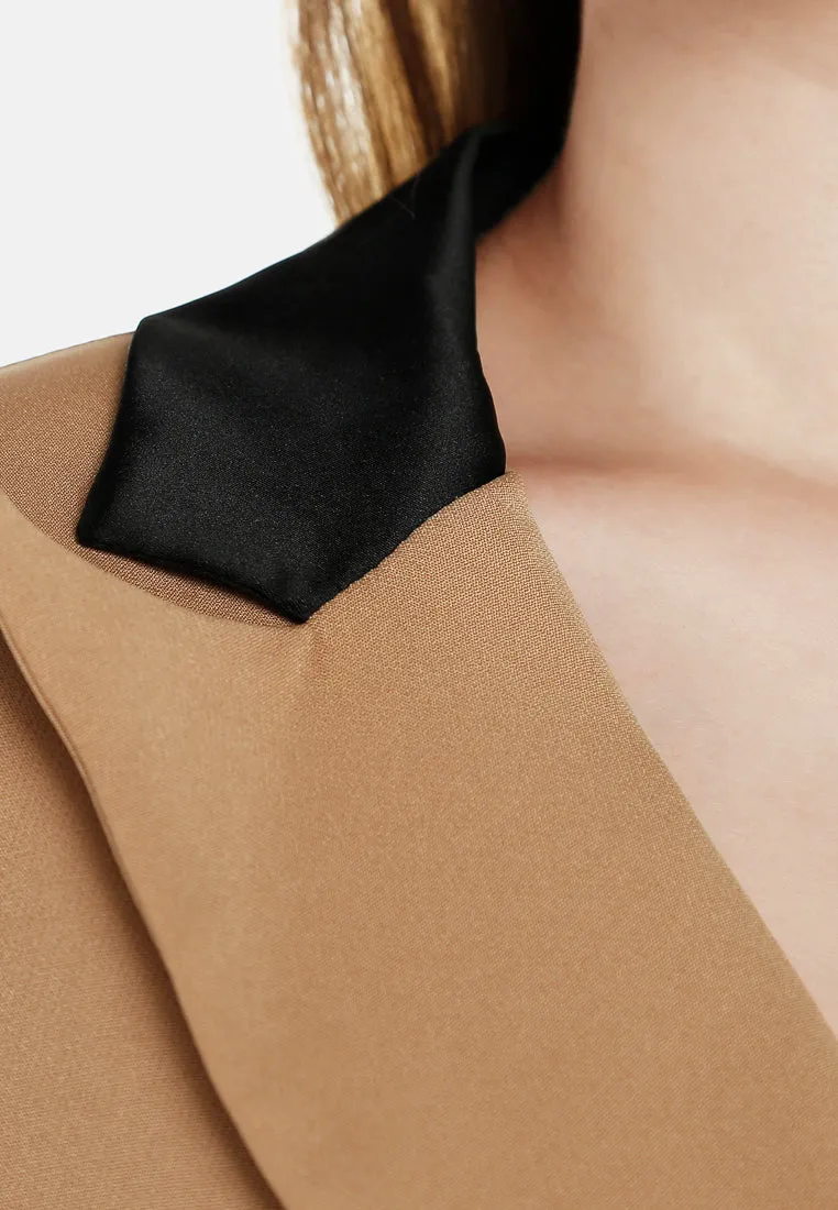 Two-Tone Lapel Blazer By RUW
