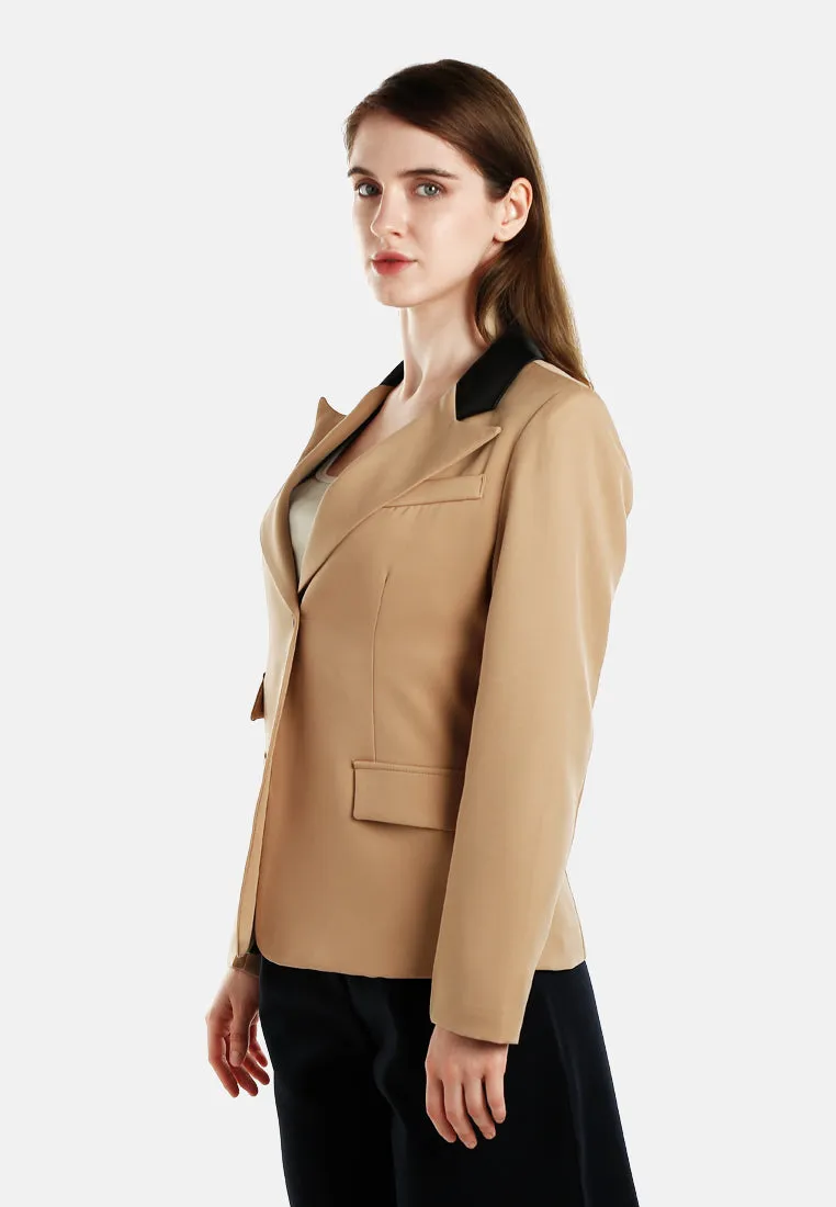 Two-Tone Lapel Blazer By RUW