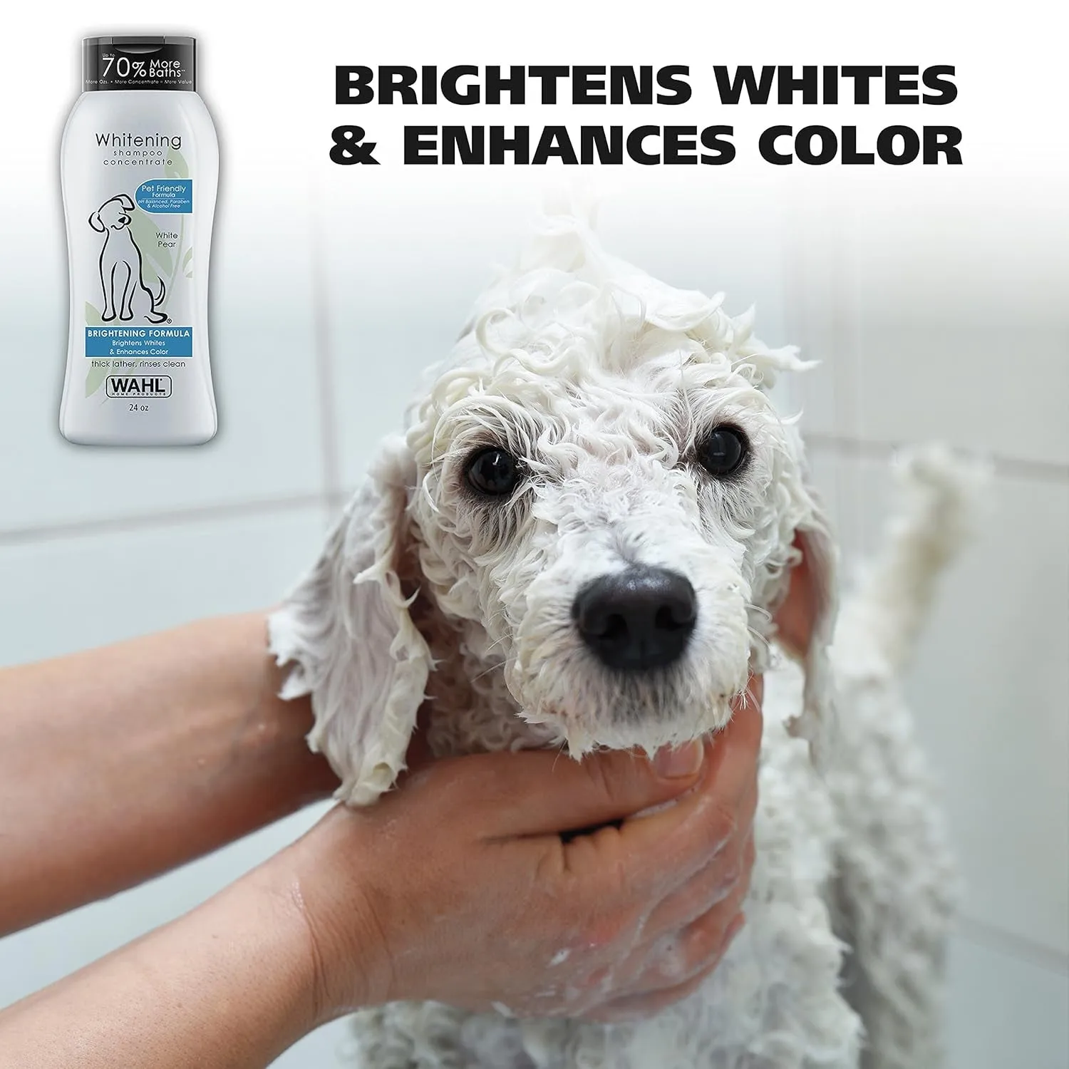 USA Whitening Shampoo White Pear Scent for Pets – Whitening & Animal Odor Control with Silky Smooth Results for Grooming Dirty Dogs – 24 Oz - Model 820001A