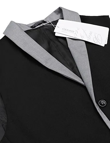 V-Neck Slim Fit Dress Vest for Men