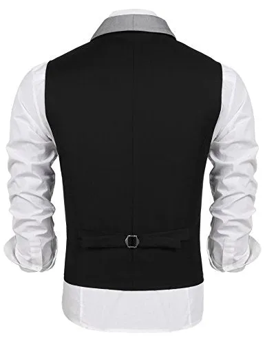 V-Neck Slim Fit Dress Vest for Men