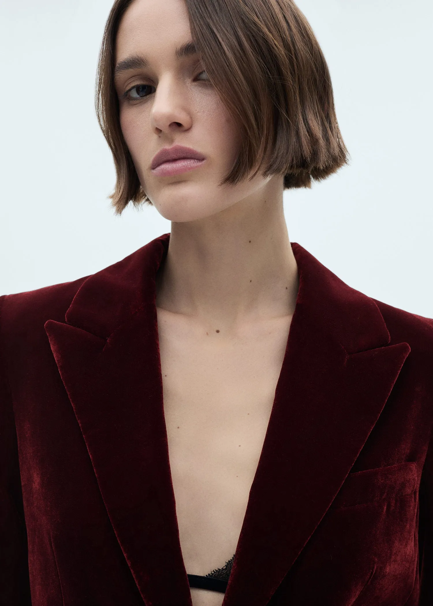Velvet blazer - Dark Red