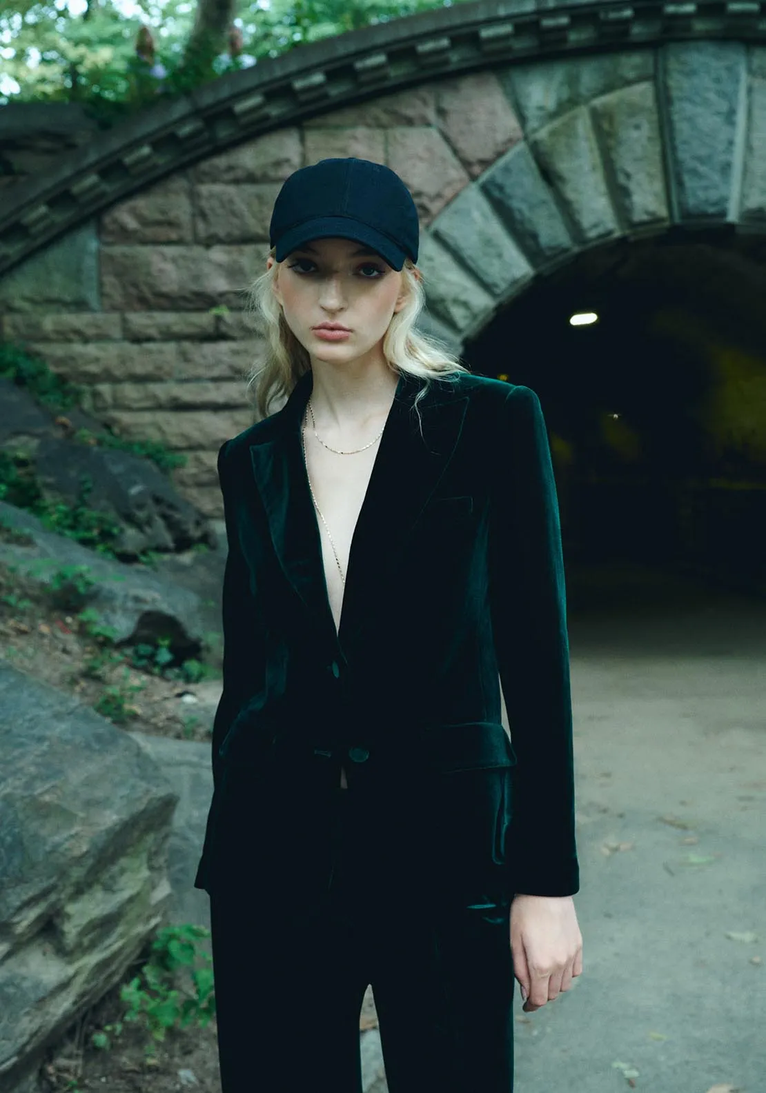Velvet blazer - Green
