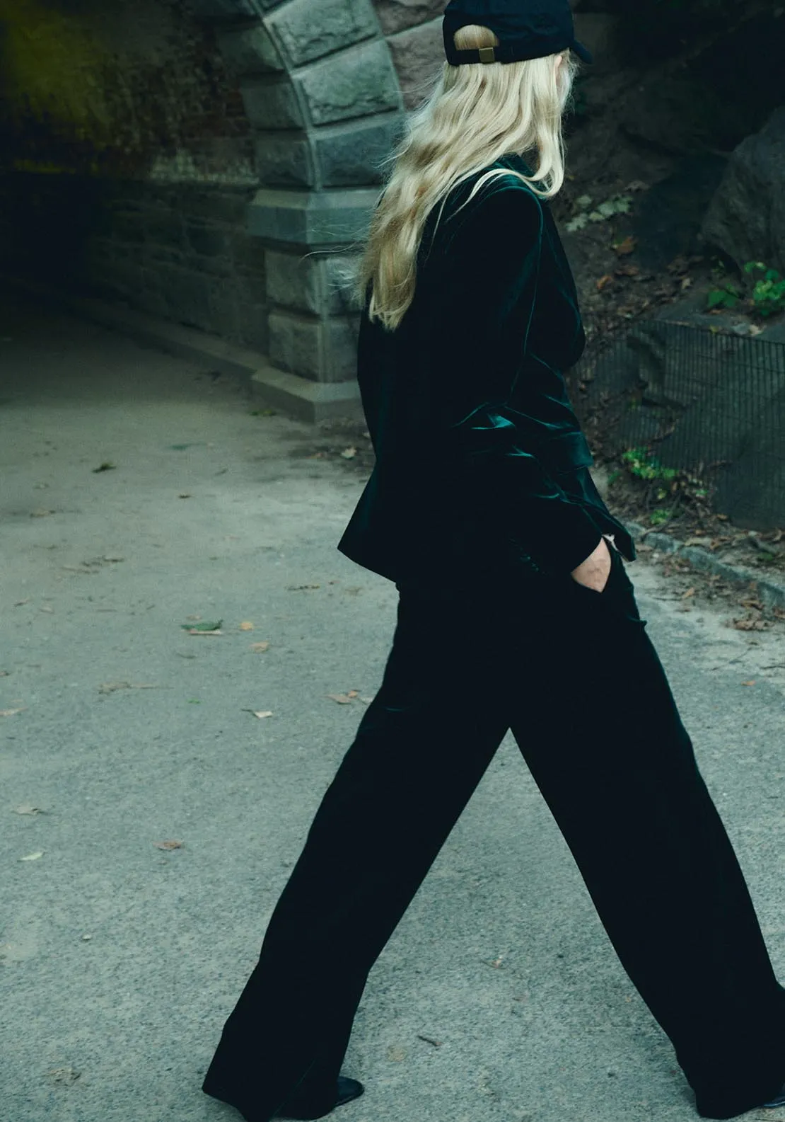 Velvet blazer - Green