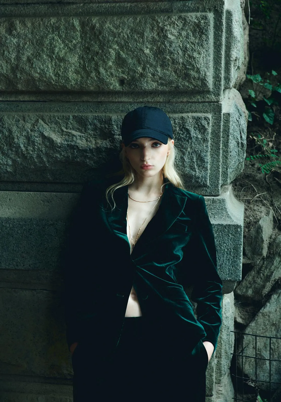 Velvet blazer - Green