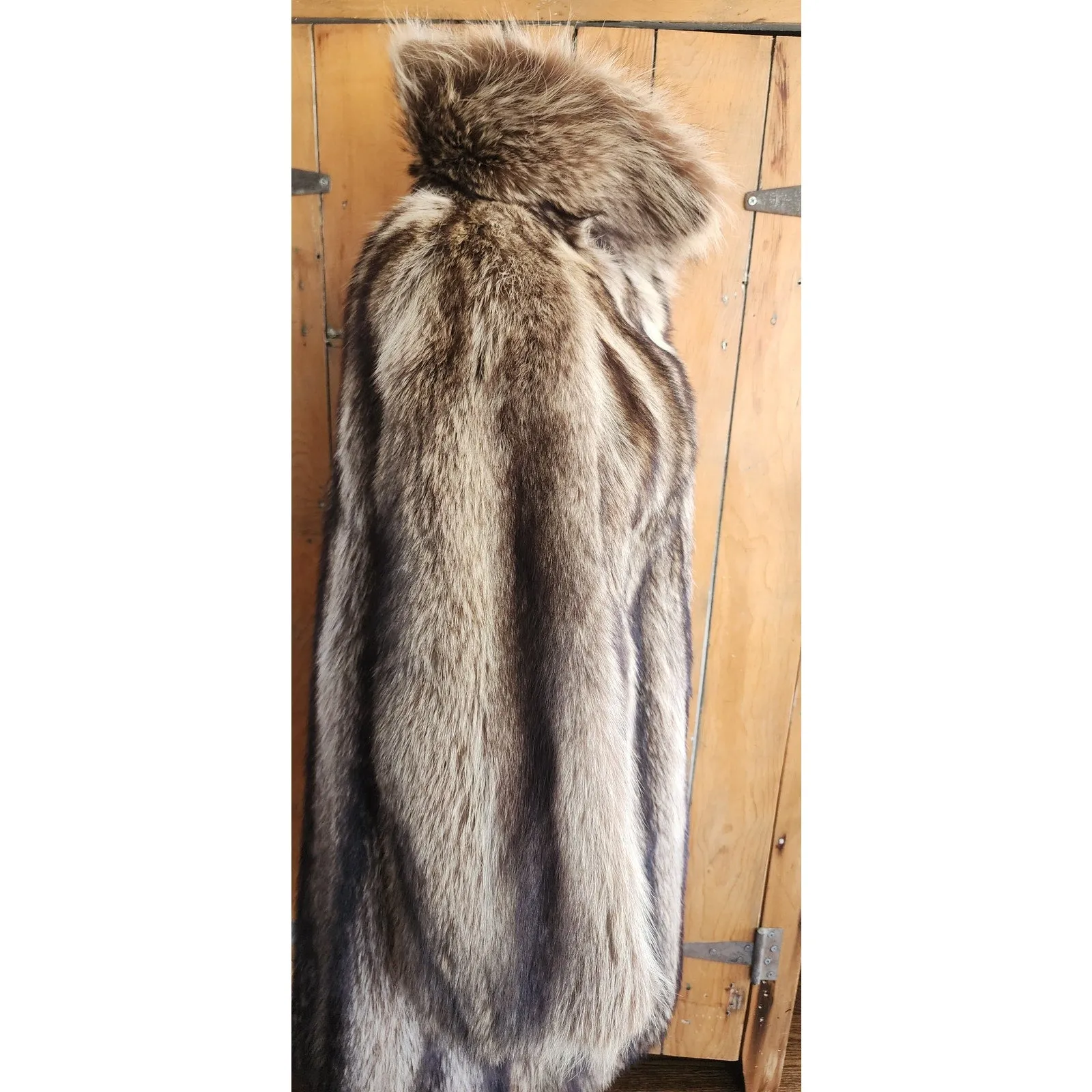 Vintage Fur Coat Silver Tipped Raccoon Hip Length Revillon M SATC