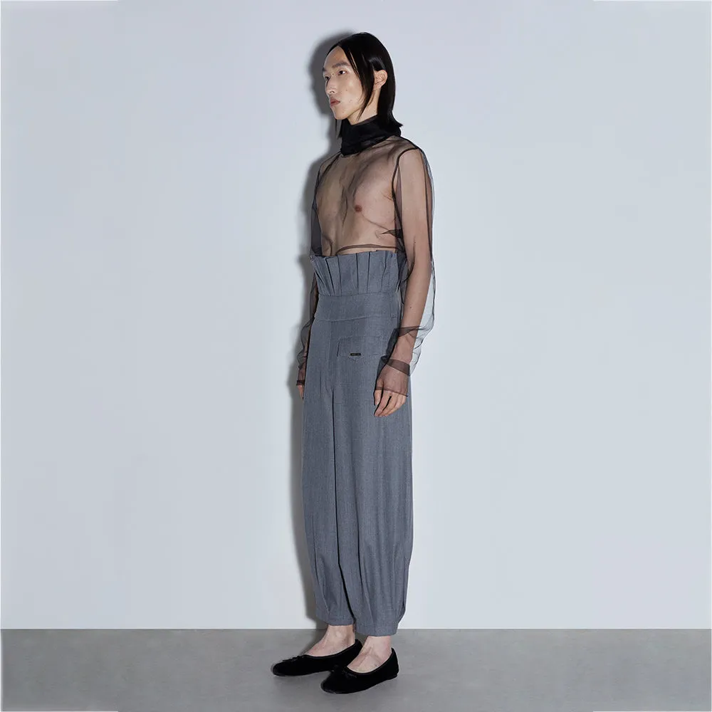 Waist-Pleated Suit Pants