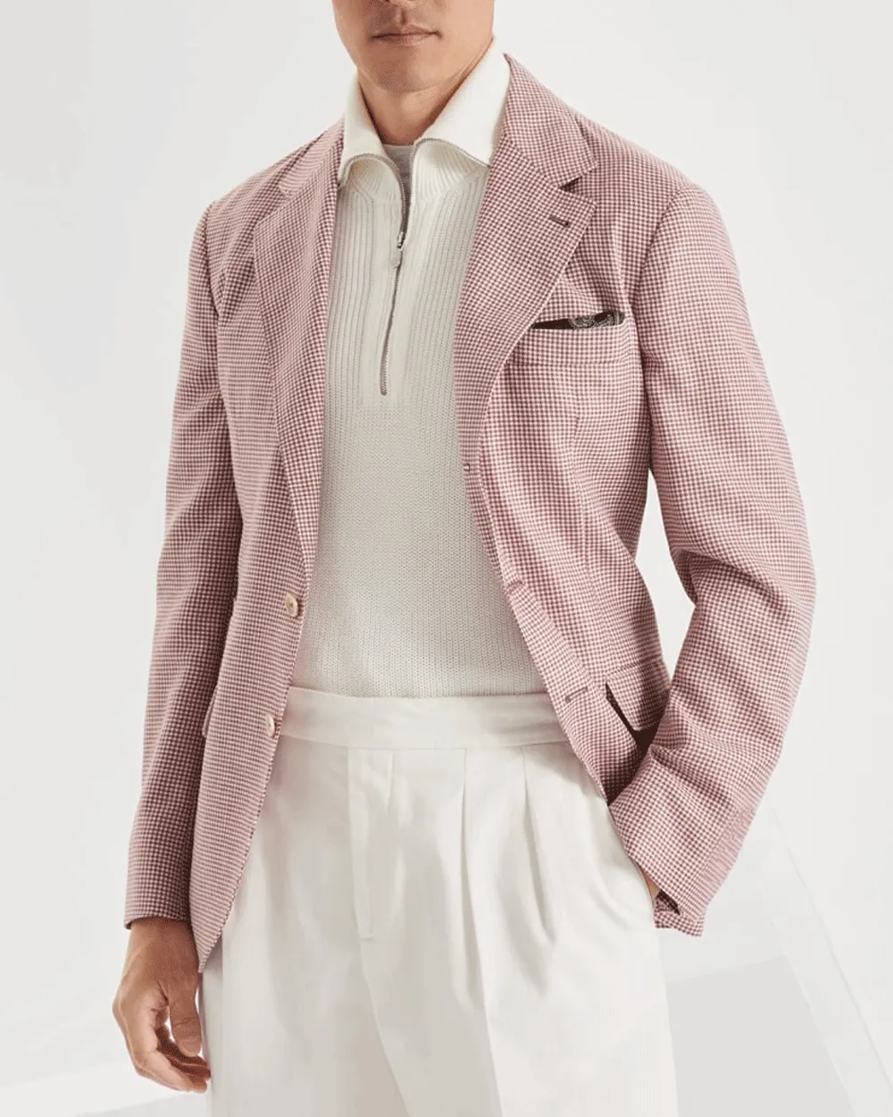White and Red Houndstooth Sportcoat