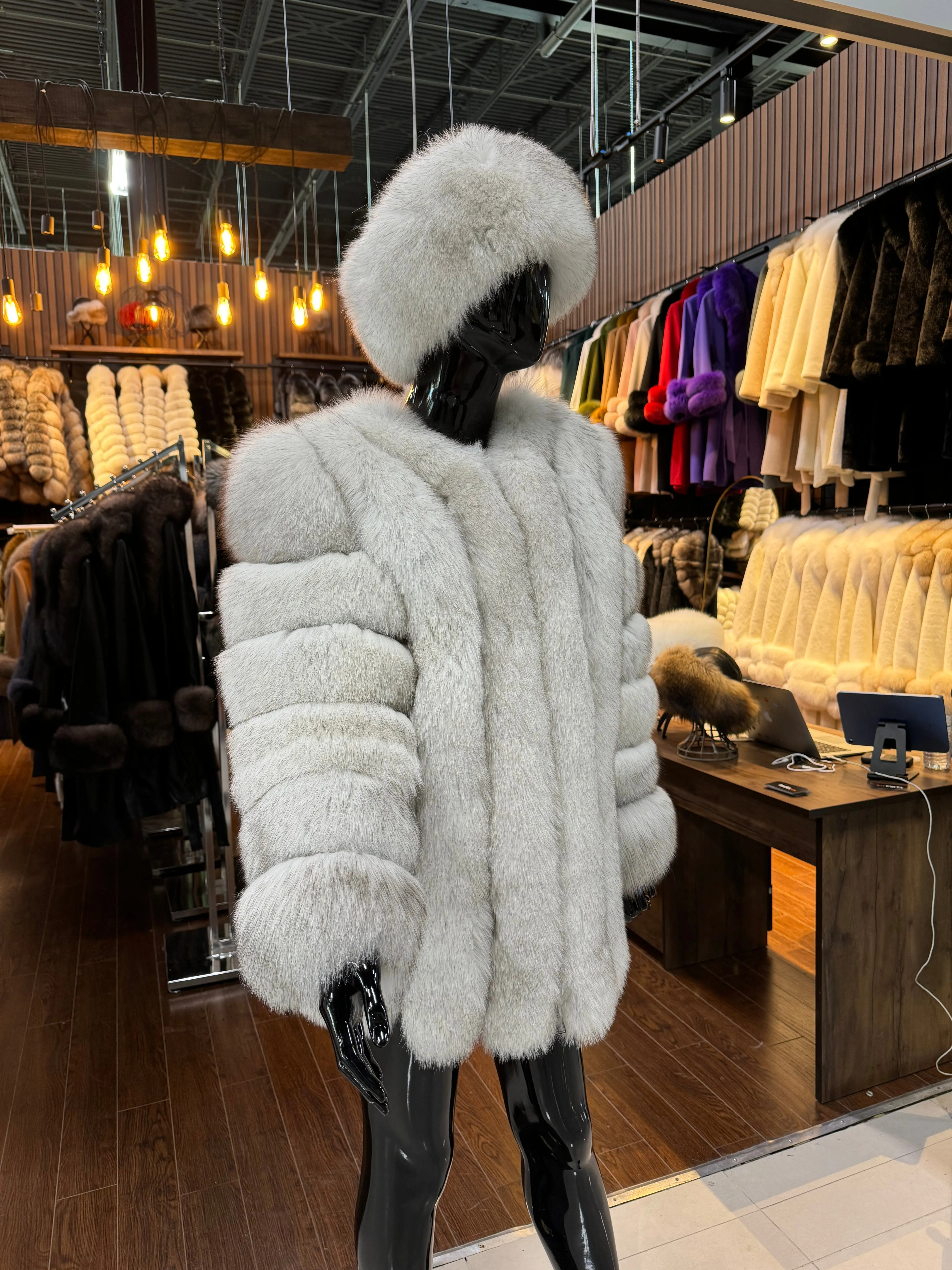 White Fox Fur Coat